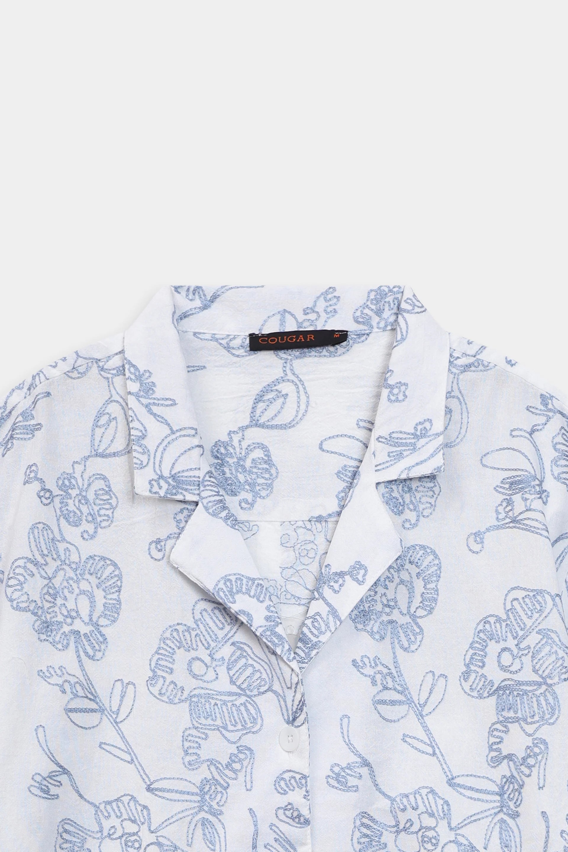 Self Textured Embroidered Shirt - Cougar Clothing