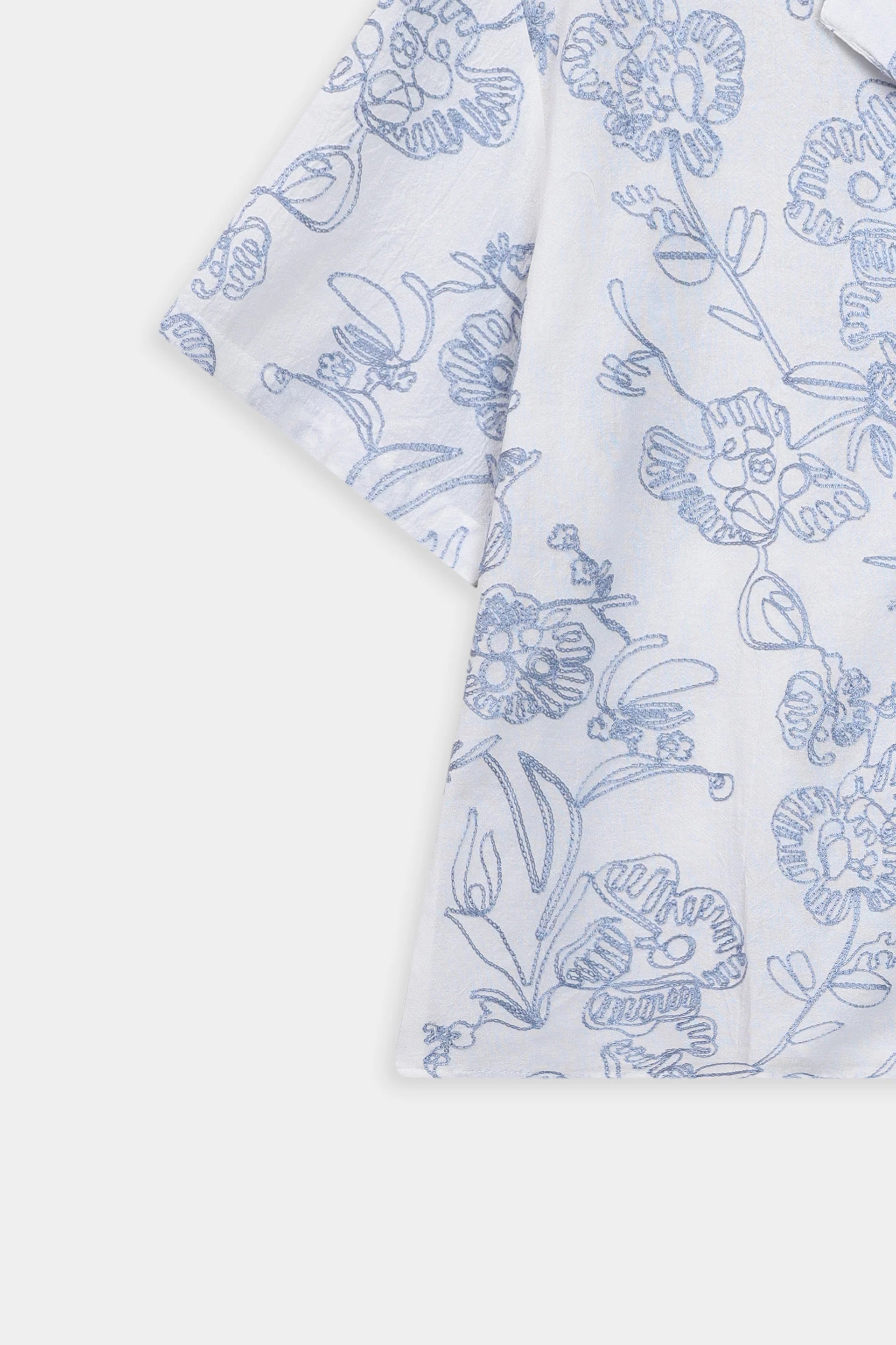 Self Textured Embroidered Shirt - Cougar Clothing