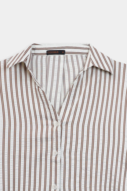 Pin-Striped Oversized Shirt - Cougar Clothing