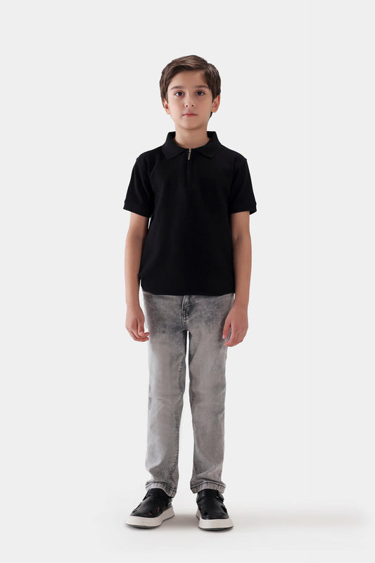 Quarter Zip Textured Polo - Cougar Clothing