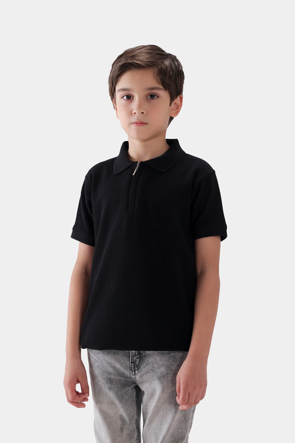 Quarter Zip Textured Polo - Cougar Clothing