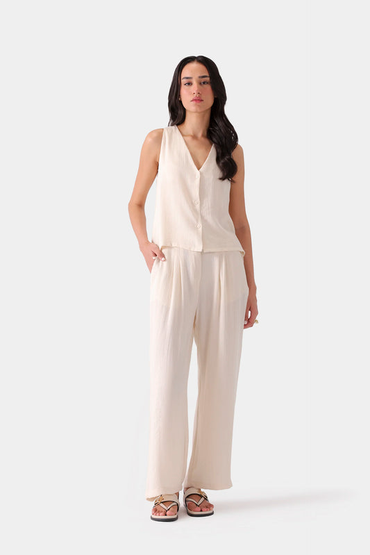 Slub Linen Vest - Cougar Clothing
