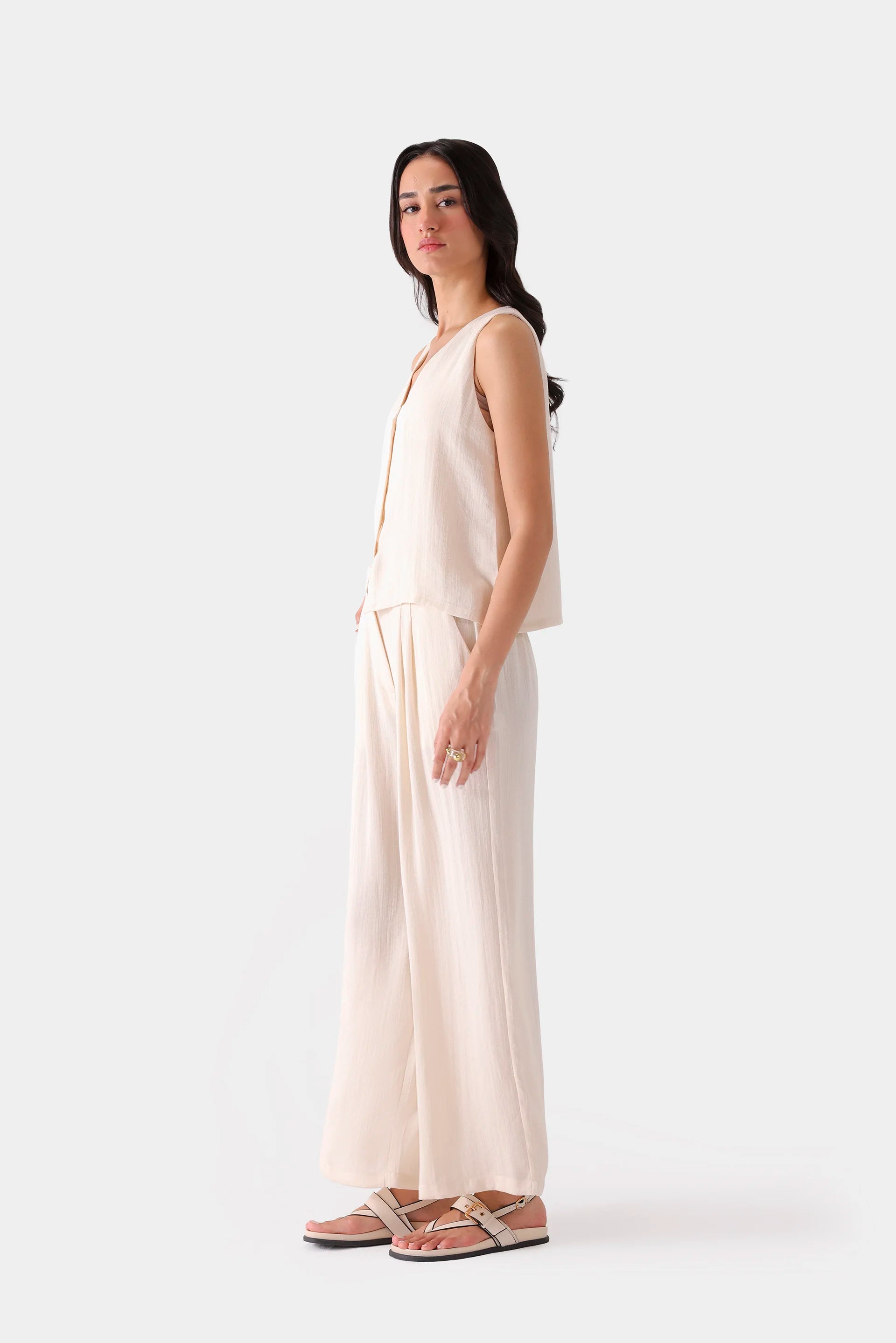 Pleated Wide Leg Trousers - Cougar Clothing