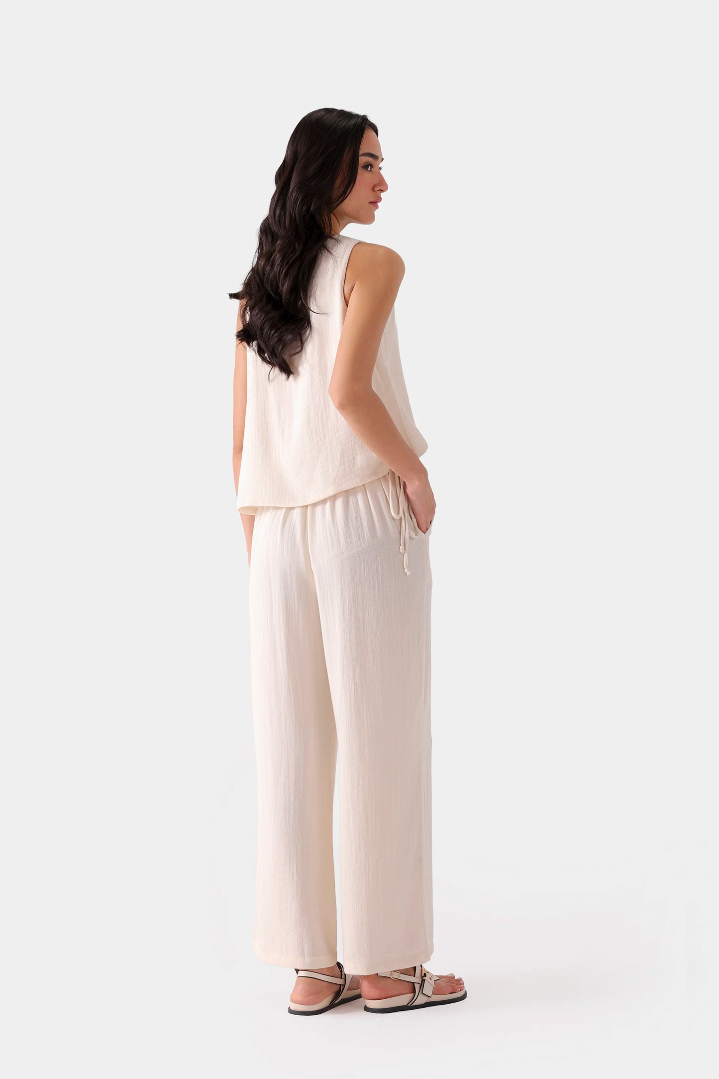 Pleated Wide Leg Trousers - Cougar Clothing