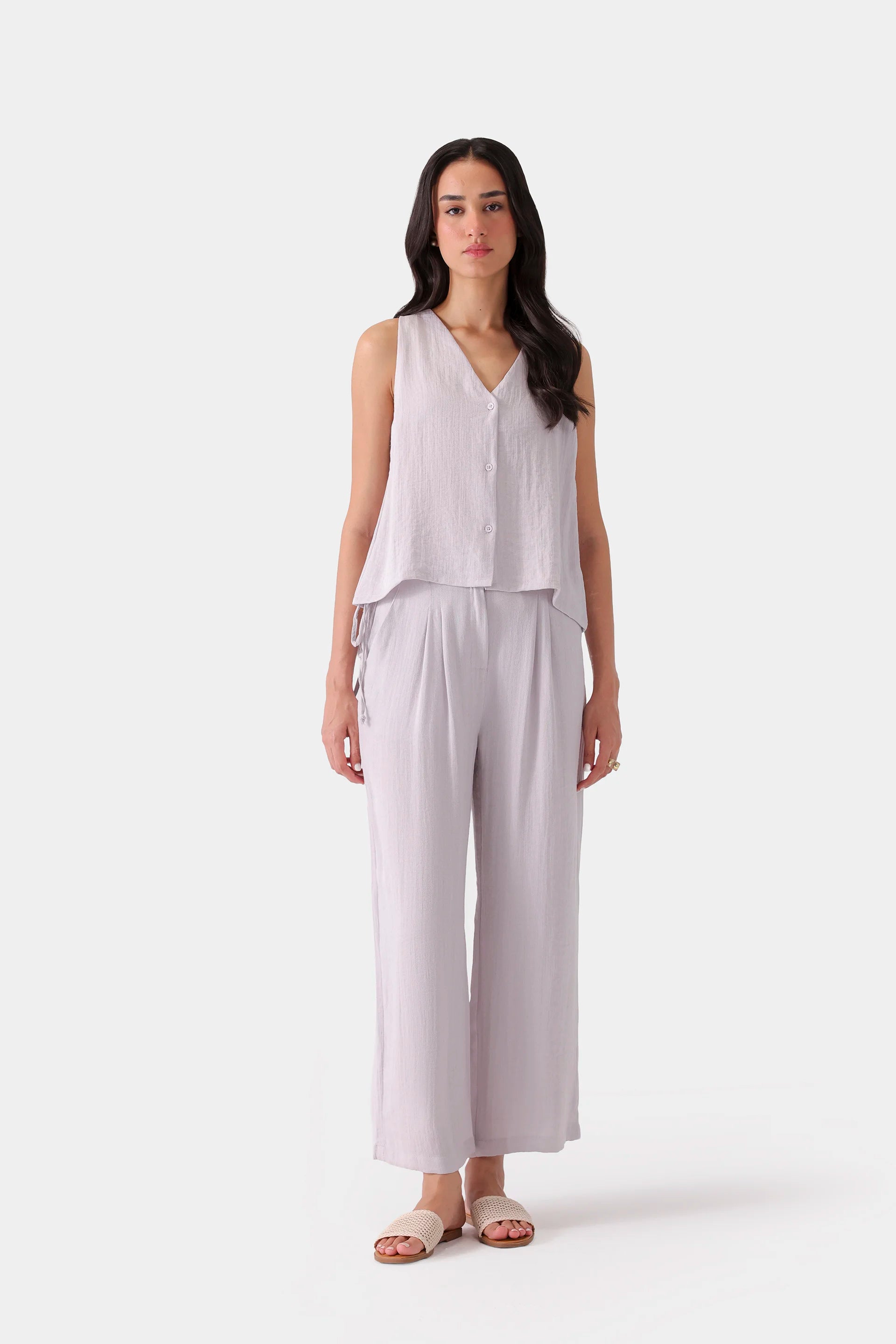 Slub Linen Vest - Cougar Clothing