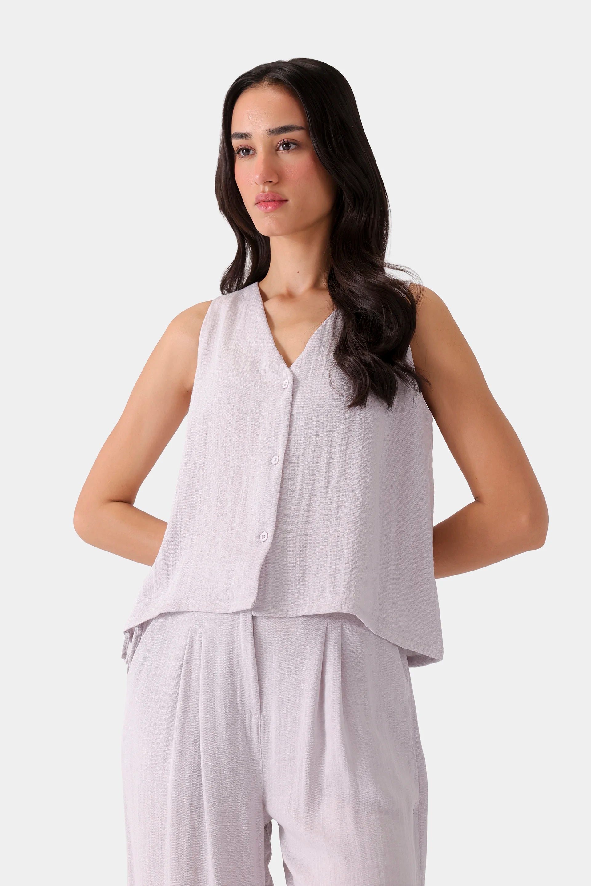 Slub Linen Vest - Cougar Clothing