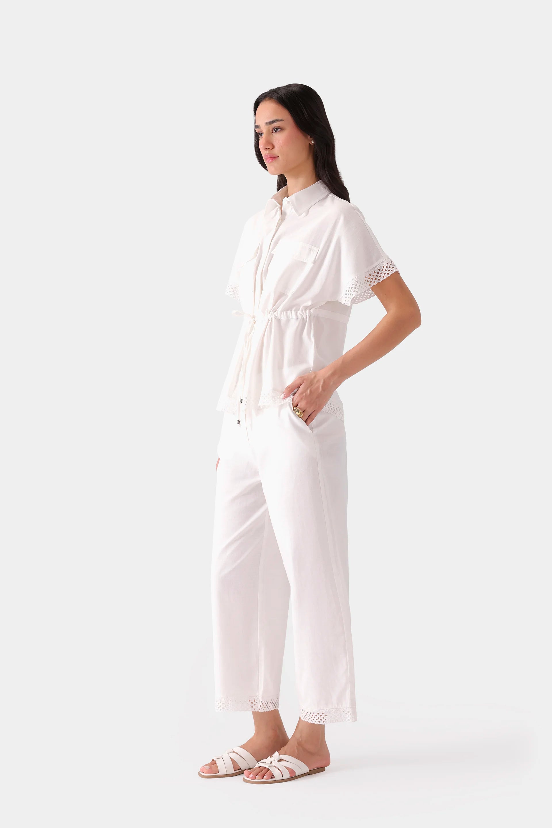Laced Trim Shirt - Cougar Clothing
