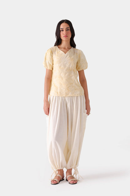 Embroidered Pull Sleeve Top - Cougar Clothing