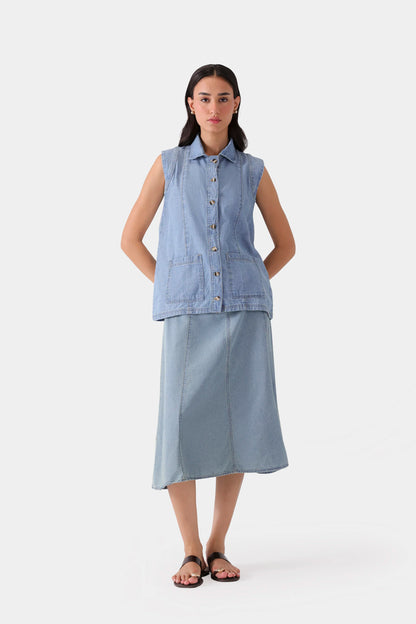 Denim Sleeveless Shirt - Cougar Clothing