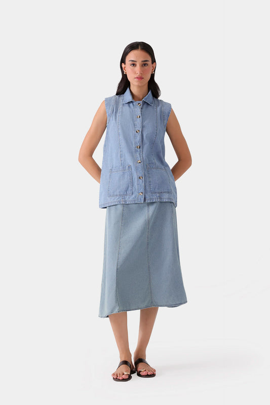 Denim Sleeveless Shirt - Cougar Clothing