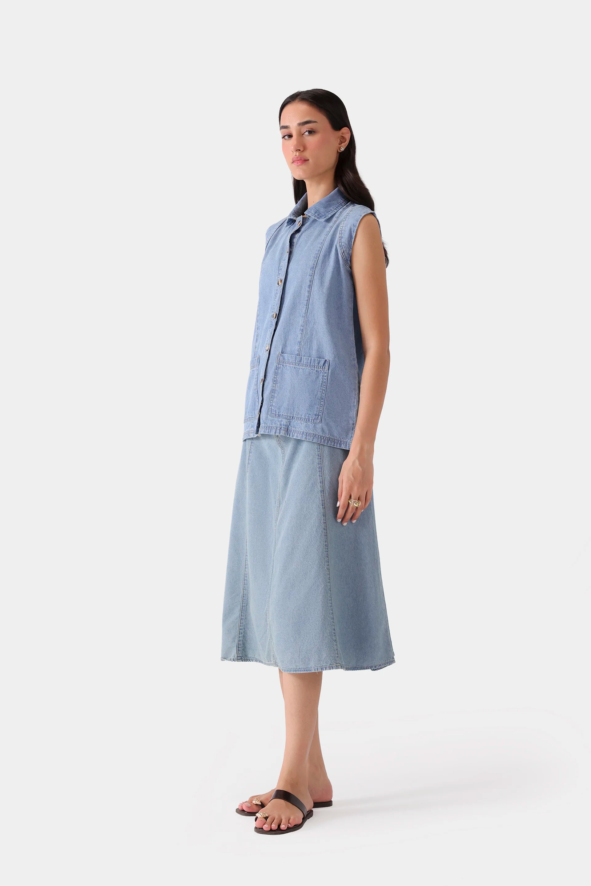 Denim Sleeveless Shirt - Cougar Clothing
