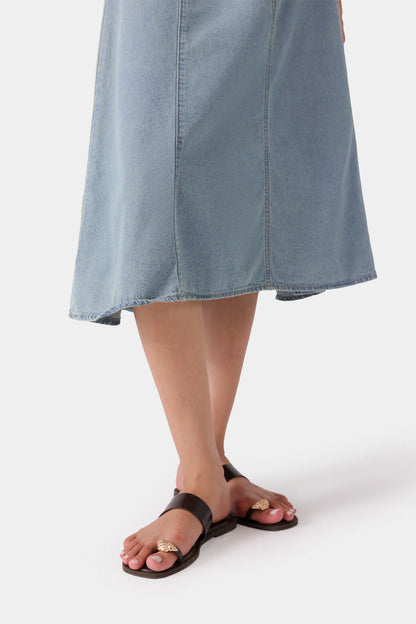 Paneled Denim Skirt - Cougar Clothing