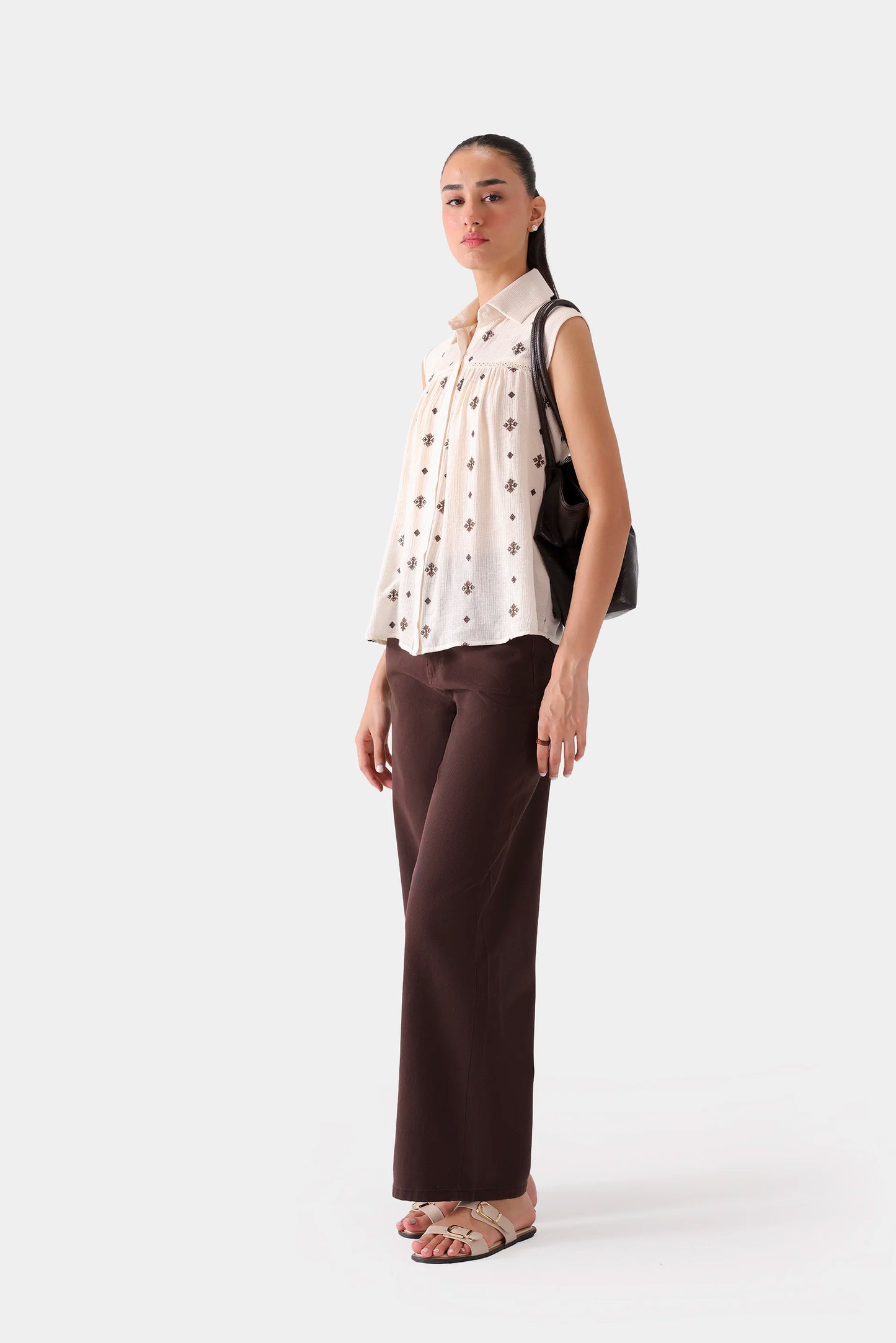 Sleeveless Embroidered Top - Cougar Clothing