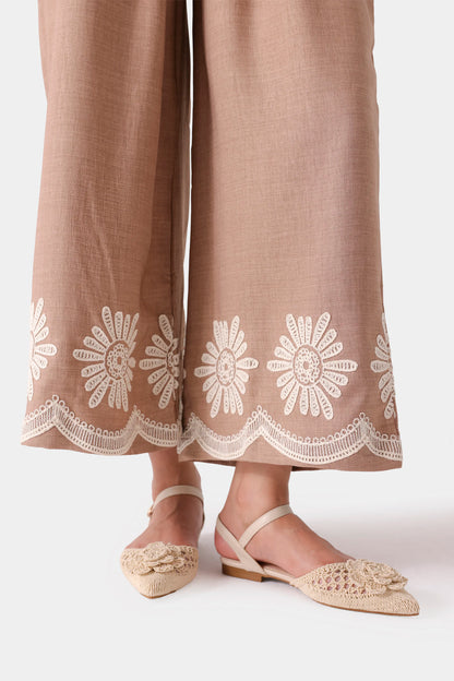 Embroidered Wide Leg Pants - Cougar Clothing