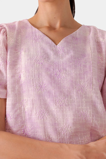 Embroidered Pull Sleeve Top - Cougar Clothing