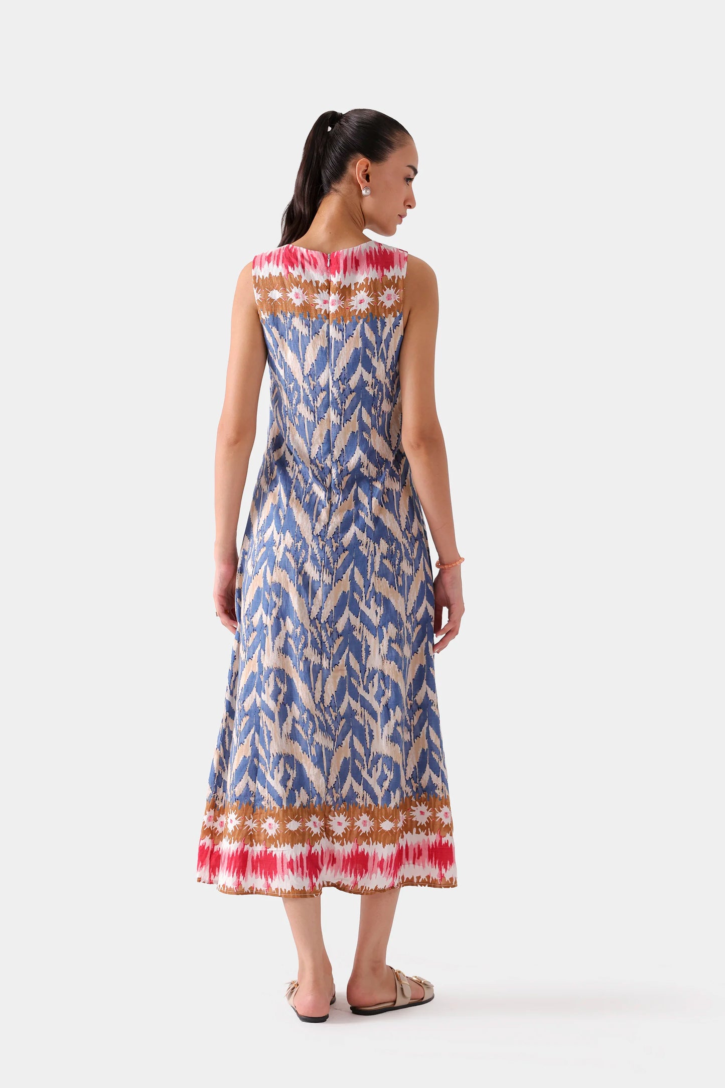 Printed Long Dress - Cougar Clothing