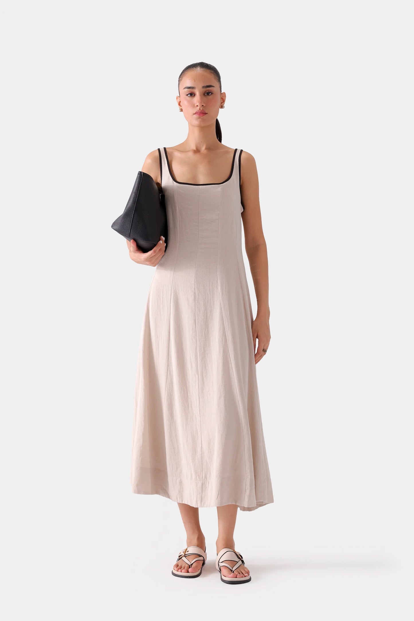 Scoop Neck Long Dress - Cougar Clothing