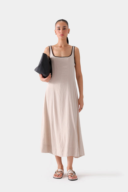 Scoop Neck Long Dress - Cougar Clothing
