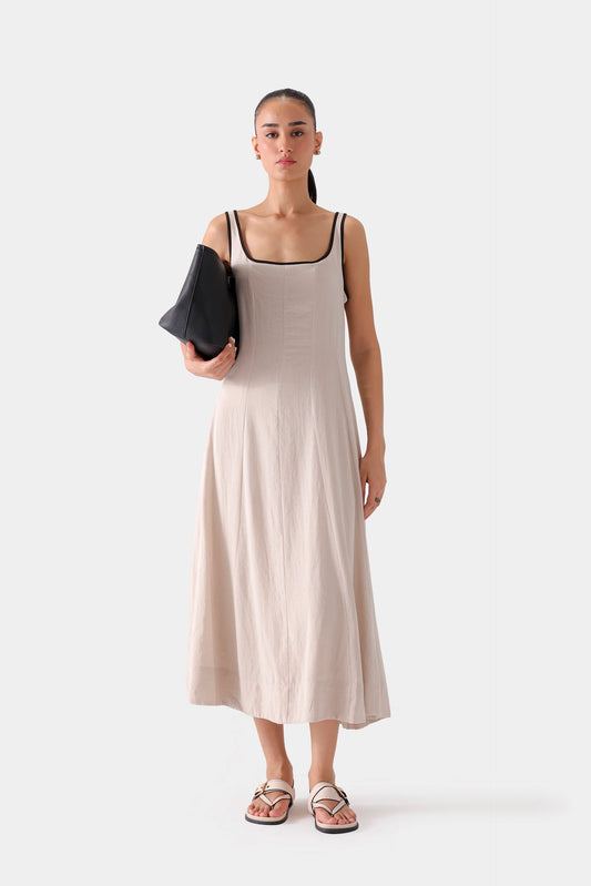 Scoop Neck Long Dress - Cougar Clothing