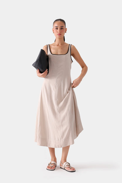 Scoop Neck Long Dress - Cougar Clothing