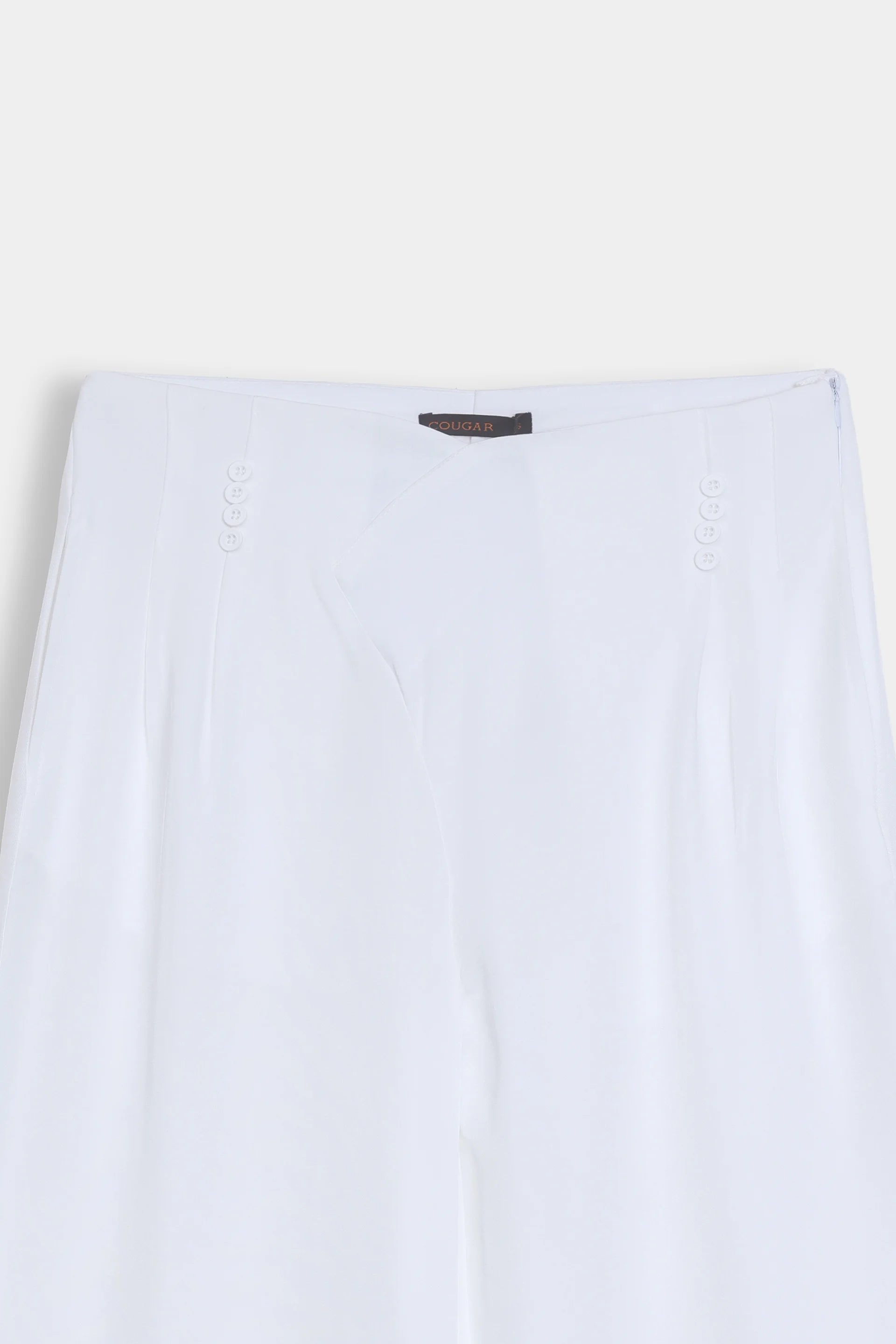Pleated Pants With Asymmetrical Waist - Cougar Clothing