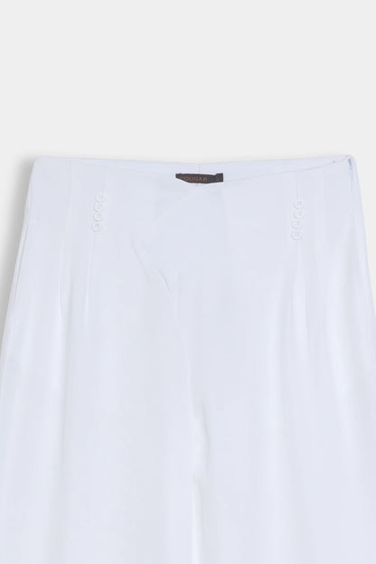 Pleated Pants With Asymmetrical Waist - Cougar Clothing