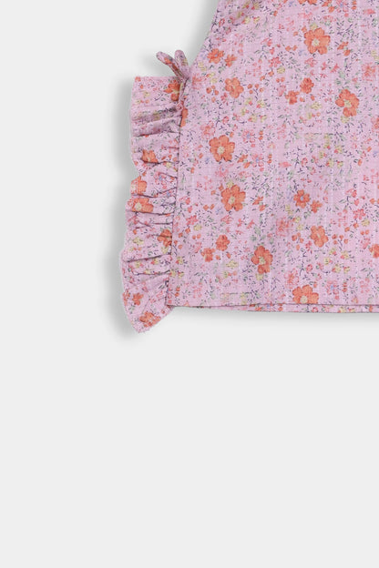 Printed Ruffle Top - Cougar Clothing
