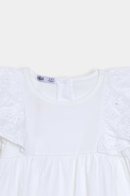 Knit Dress With Embroidered Sleeves - Cougar Clothing