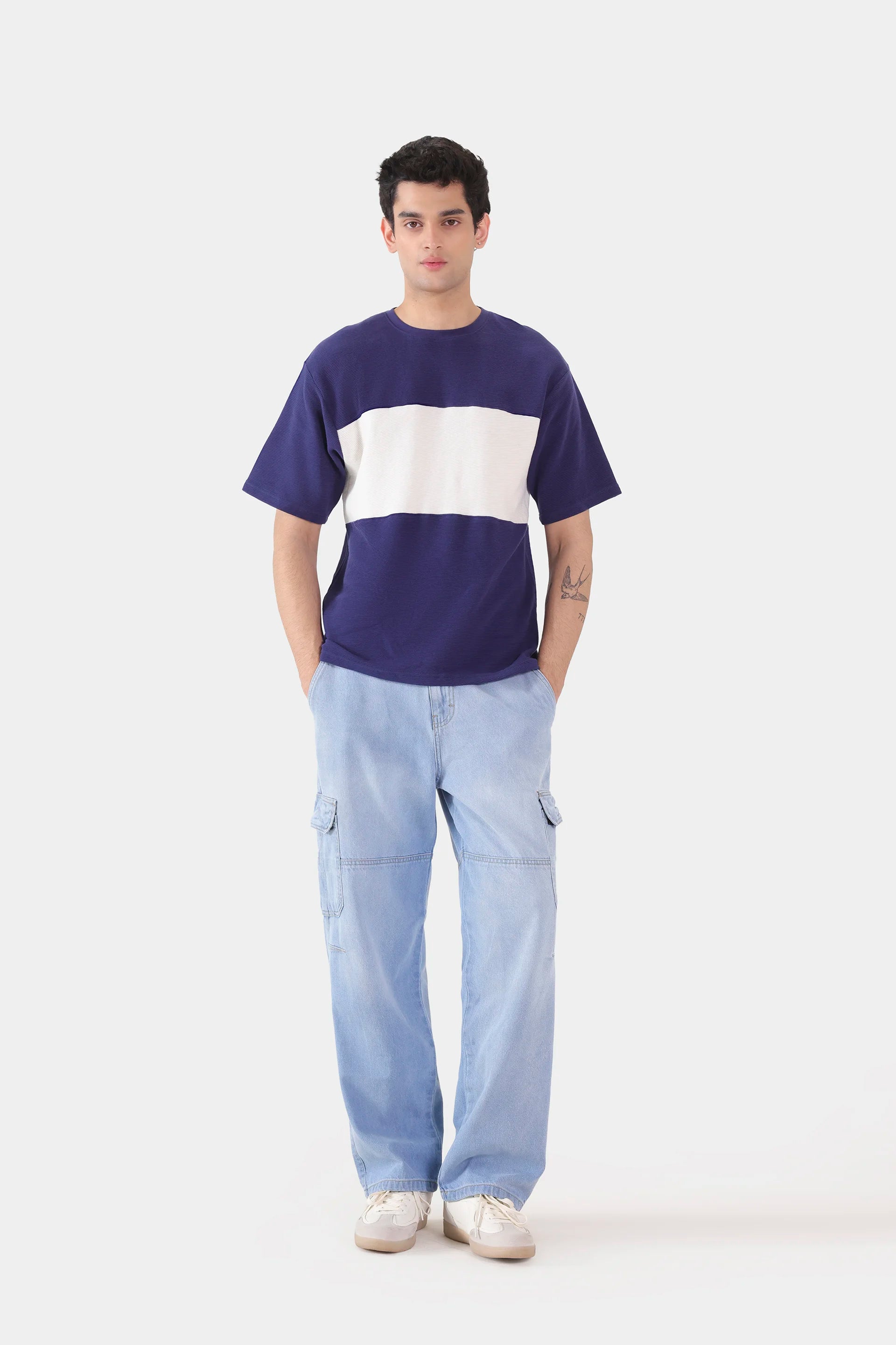 Color Block Textured T-Shirt - Cougar Clothing