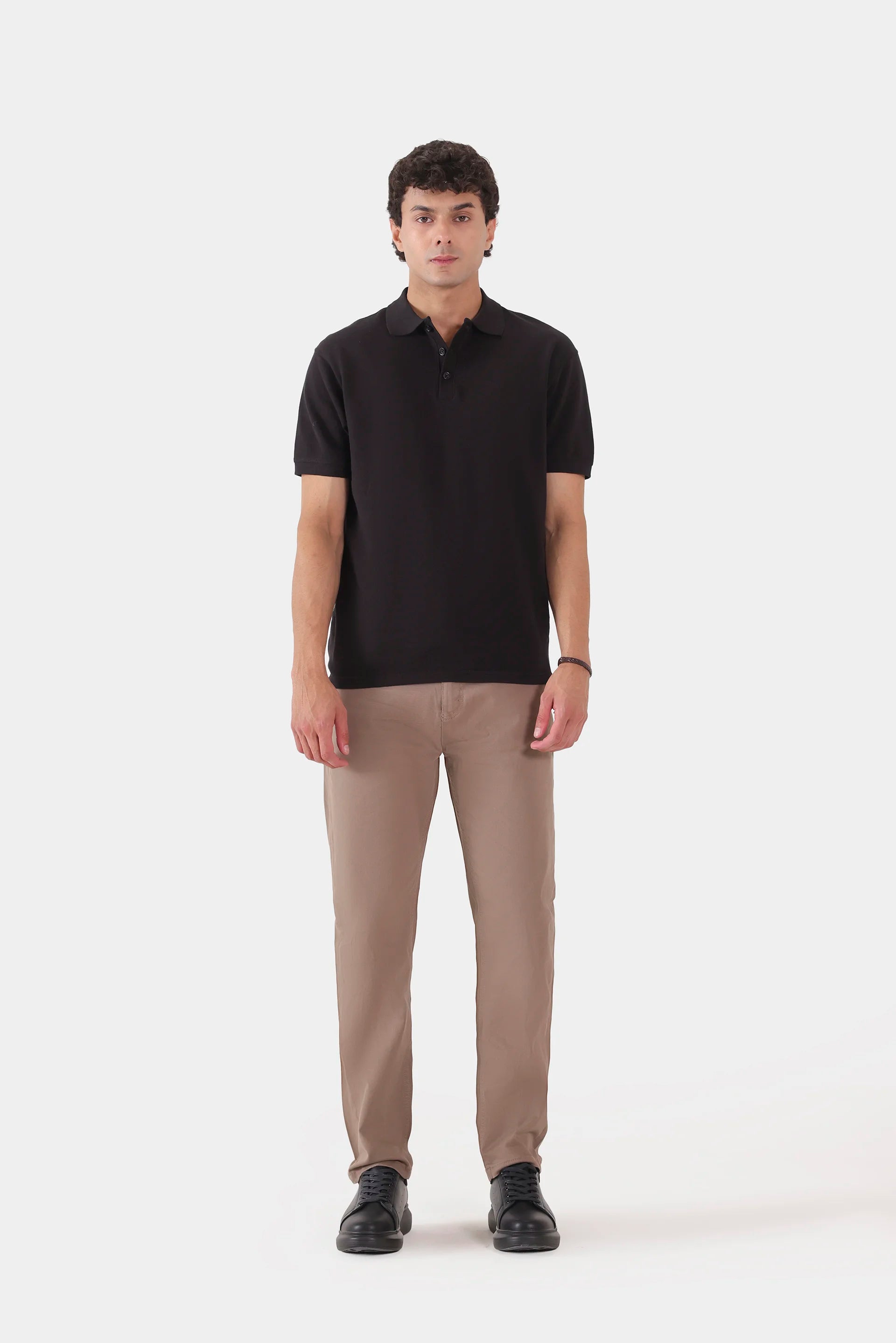Popcorn Knit Polo - Cougar Clothing