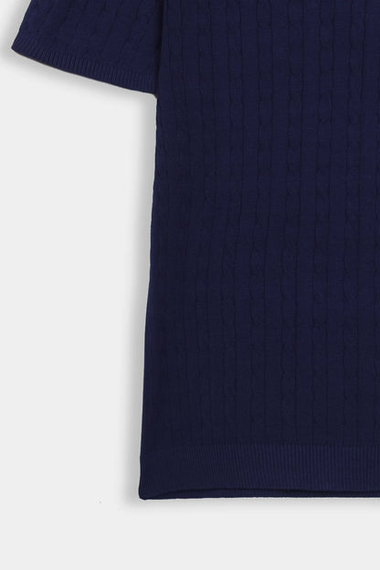 Johnny Collar Cable Knit Polo - Cougar Clothing