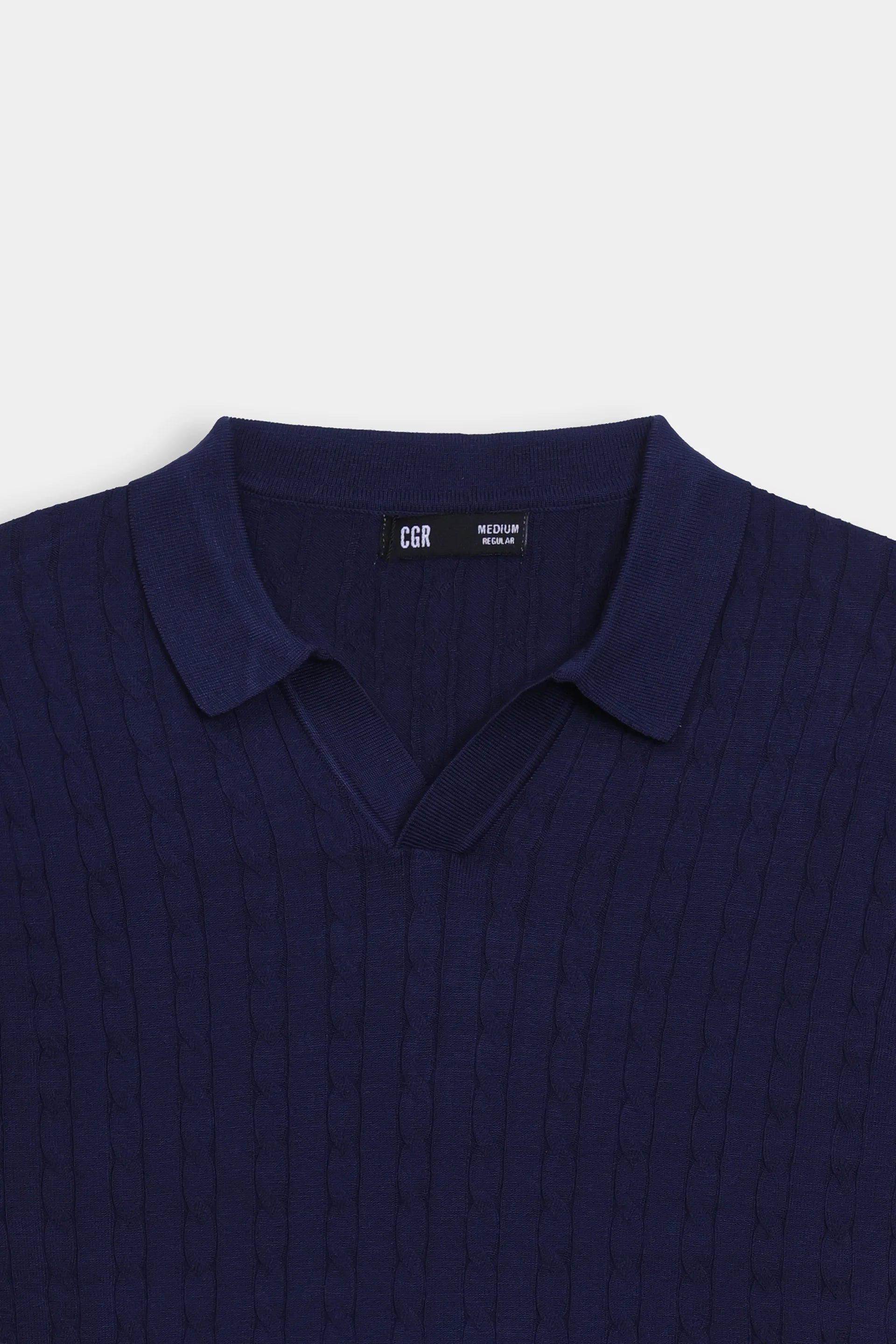 Johnny Collar Cable Knit Polo - Cougar Clothing