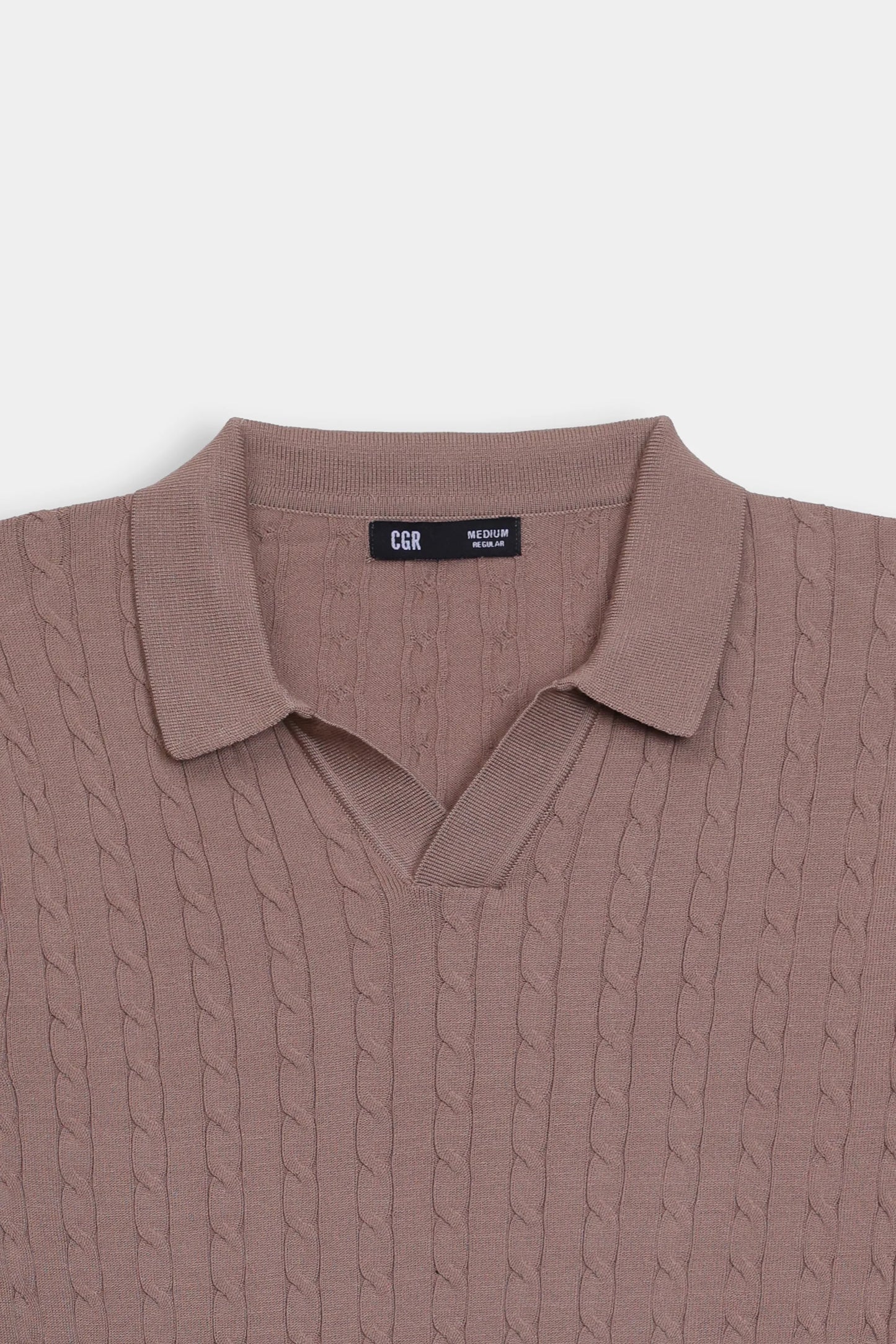 Johnny Collar Cable Knit Polo - Cougar Clothing