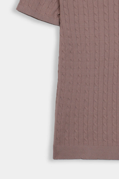 Johnny Collar Cable Knit Polo - Cougar Clothing