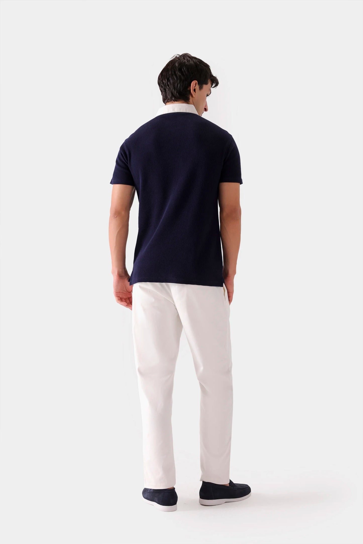 Textured Contrast Polo - Cougar Clothing