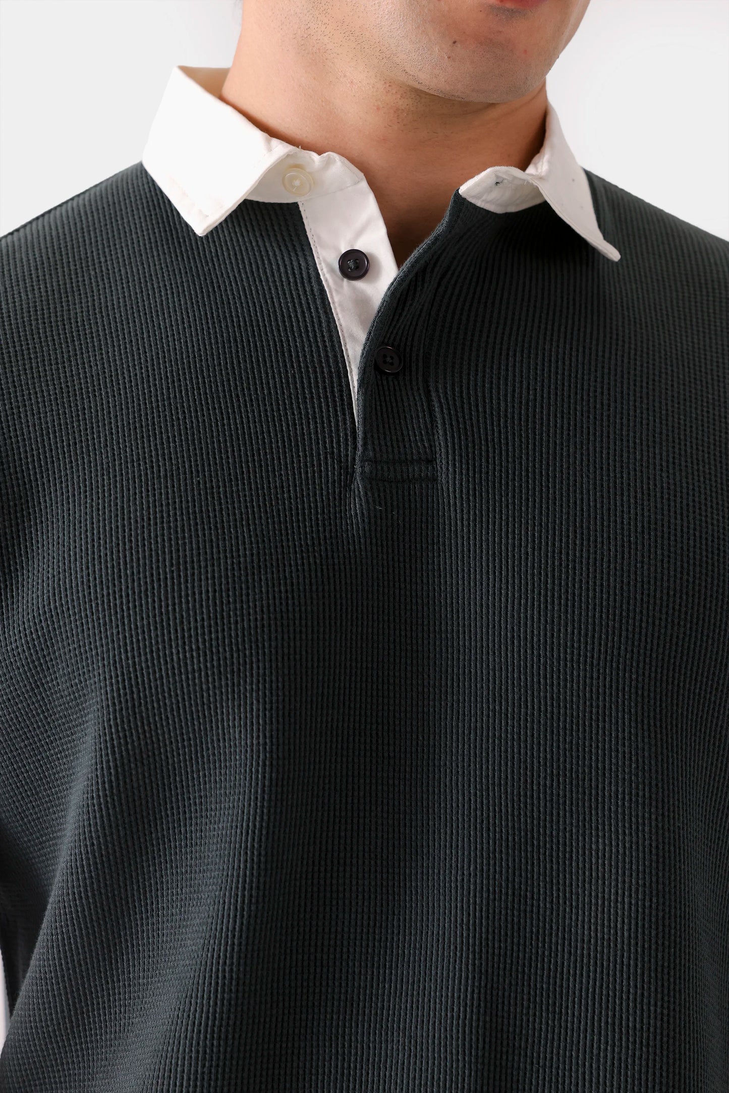 Textured Contrast Polo - Cougar Clothing