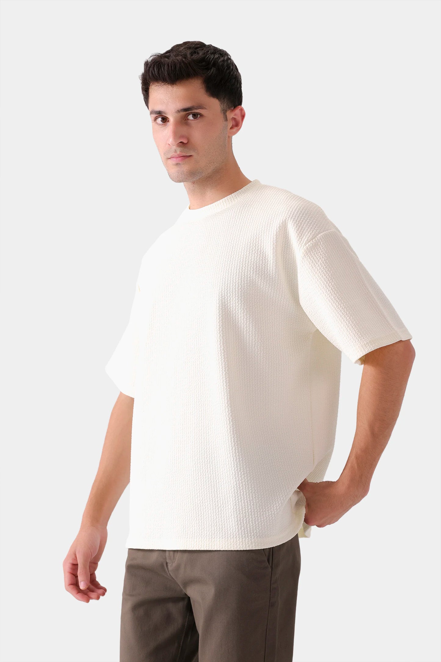 Oversized Seersucker T-Shirt - Cougar Clothing