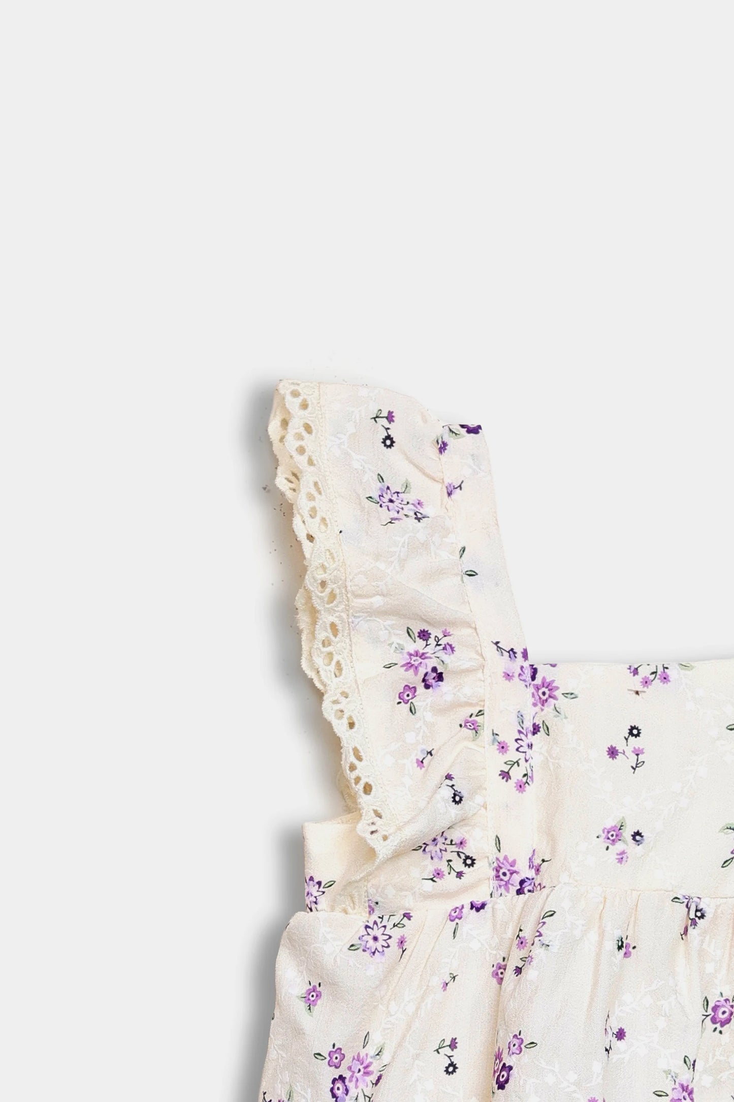 Printed Top With Lace Trim - Cougar Clothing