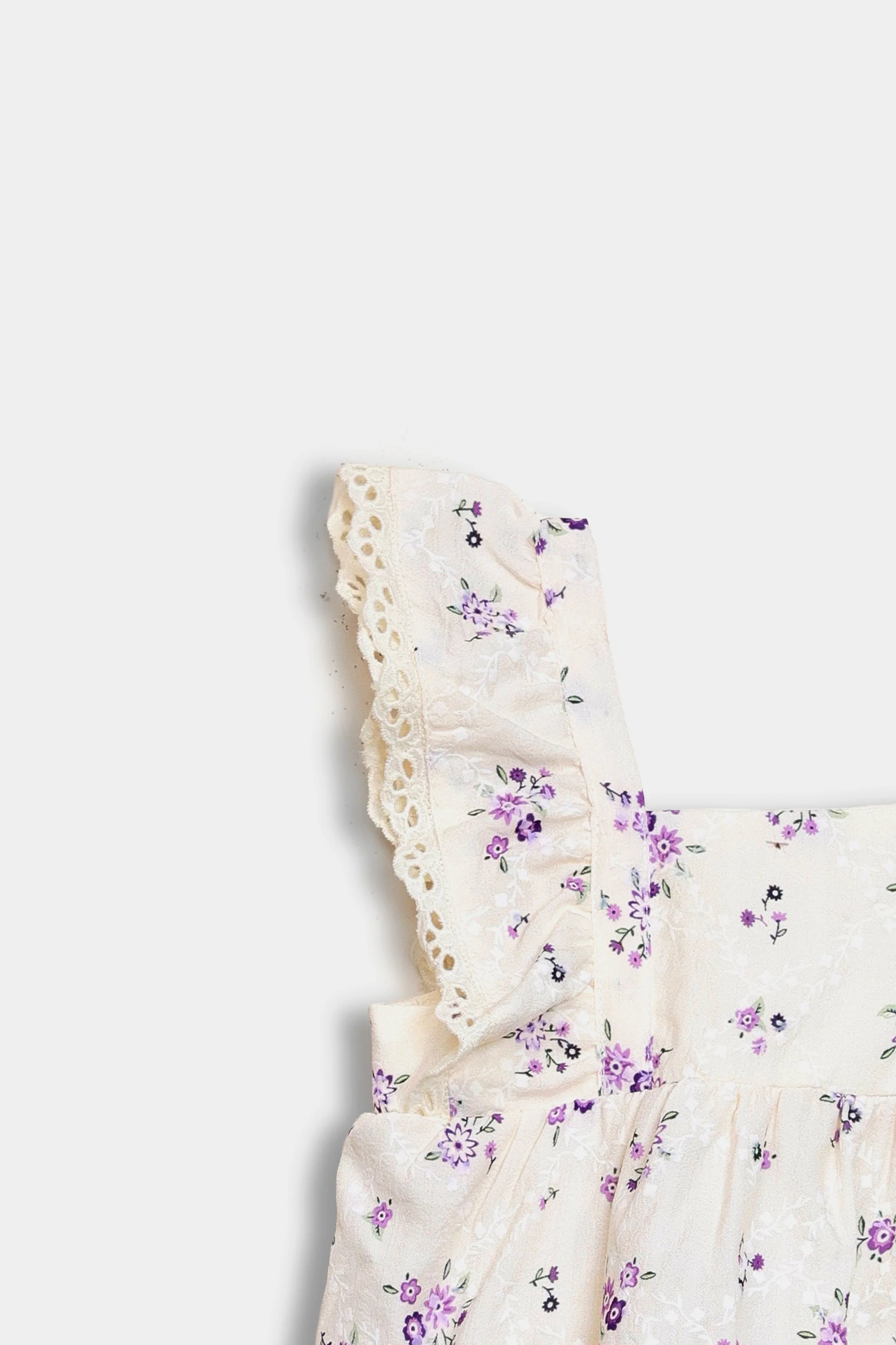 Printed Top With Lace Trim - Cougar Clothing