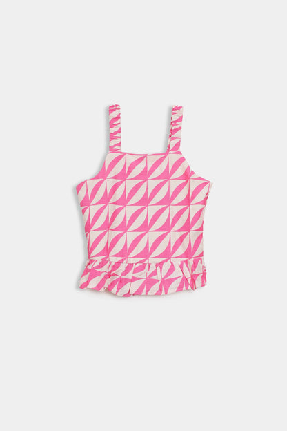 Printed Peplum Top - Cougar Clothing
