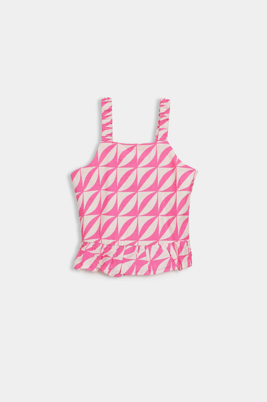 Printed Peplum Top - Cougar Clothing