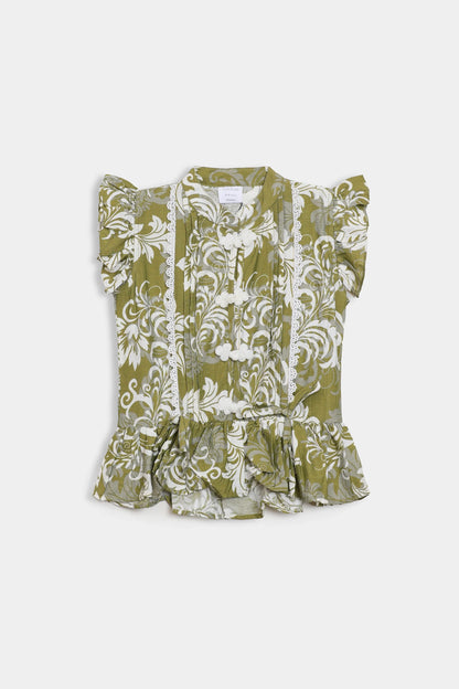 Printed Pleated Top - Cougar Clothing