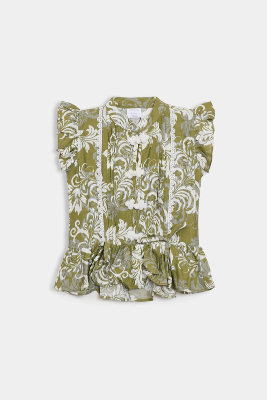 Printed Pleated Top - Cougar Clothing