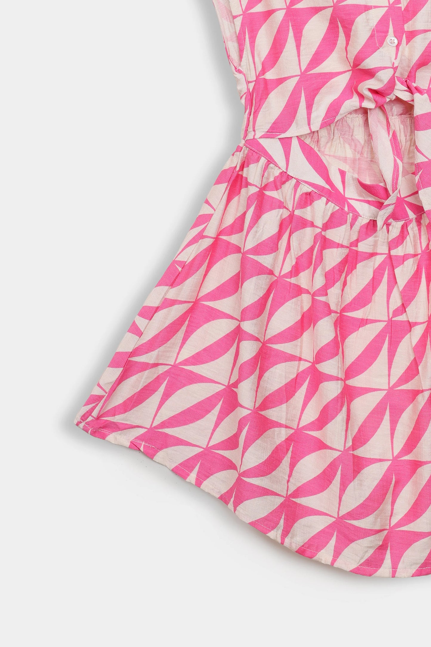 Printed Front Tie Dress - Cougar Clothing