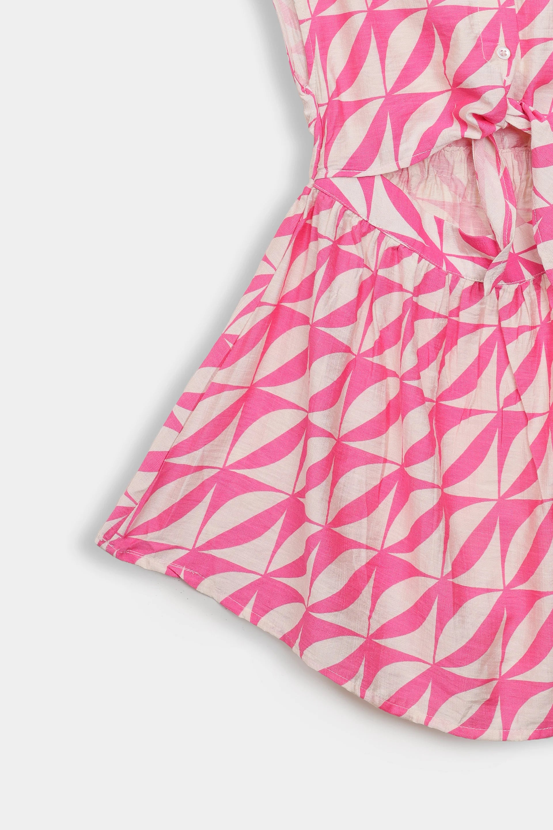 Printed Front Tie Dress - Cougar Clothing