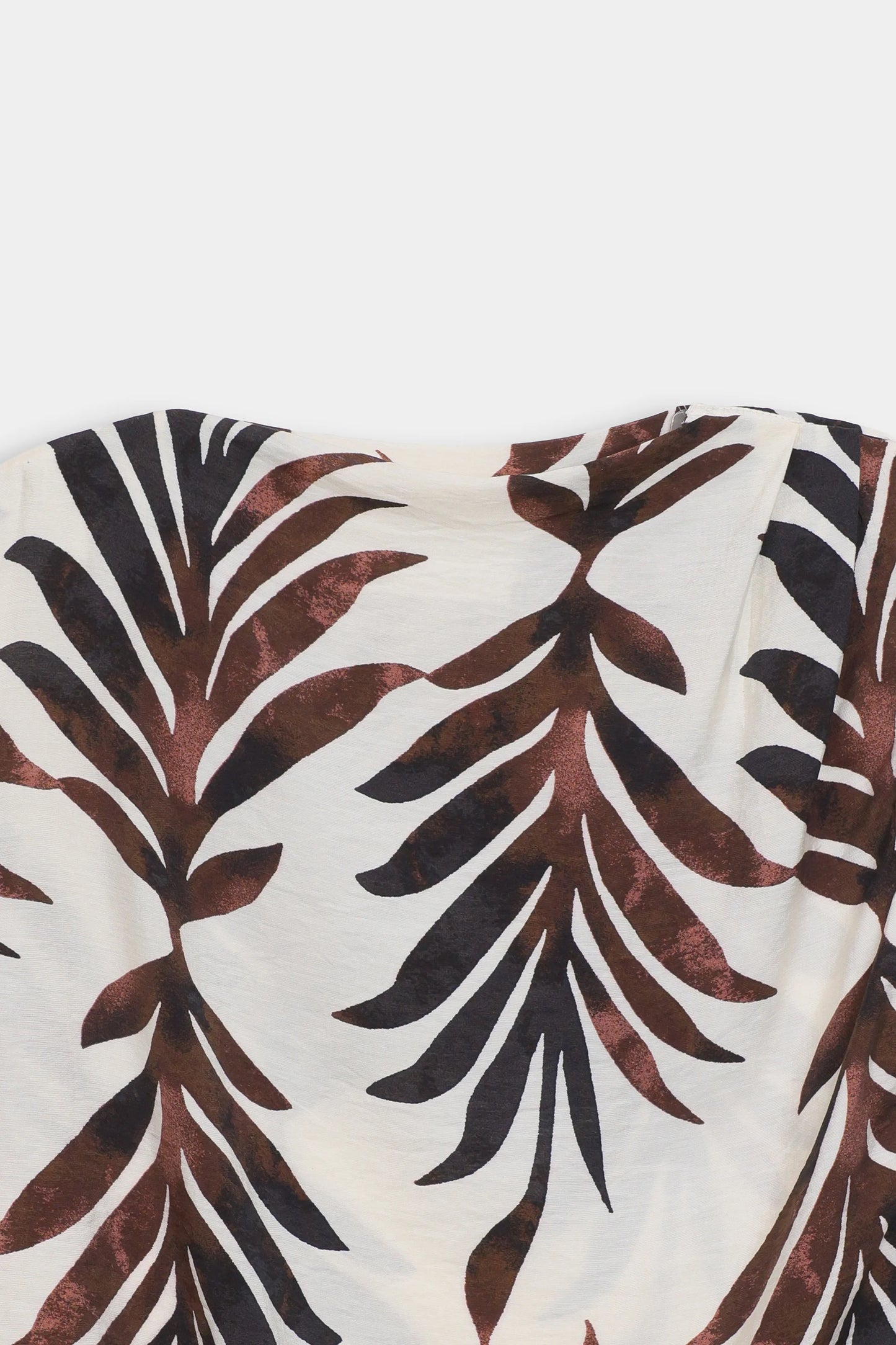 Printed Top With Draped Neckline - Cougar Clothing