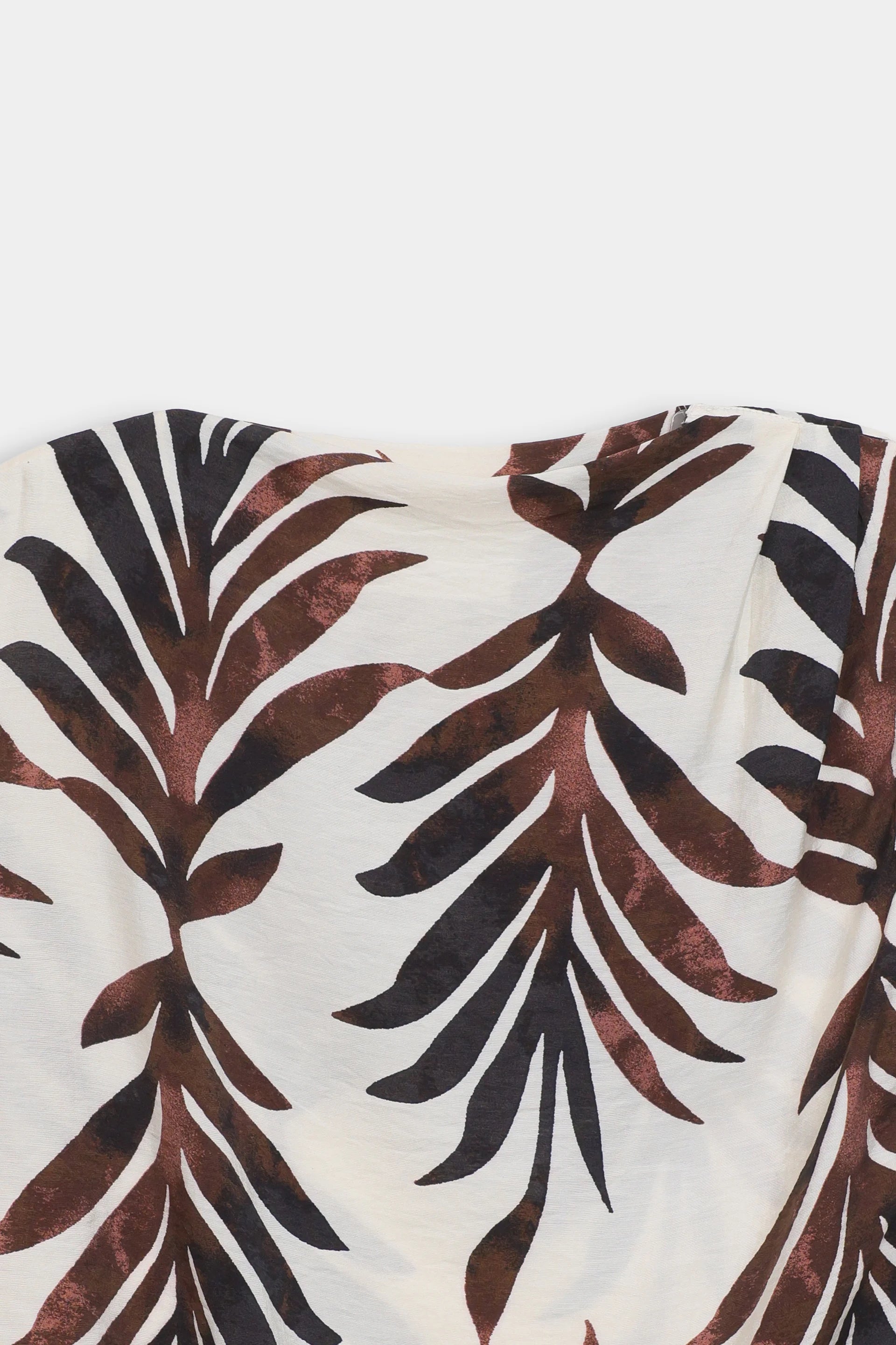 Printed Top With Draped Neckline - Cougar Clothing