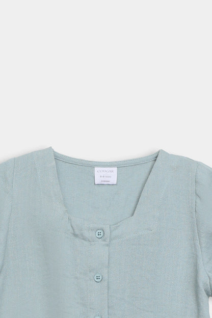 Embroidered Puff Sleeved Top - Cougar Clothing