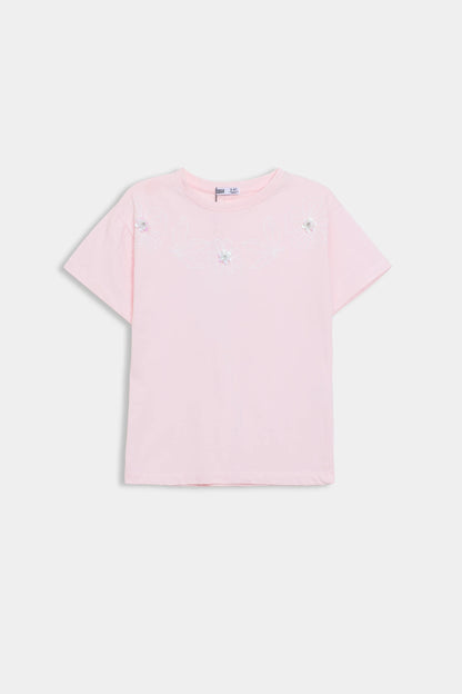 Embellished Embroidered T-Shirt - Cougar Clothing