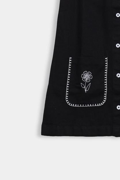 Embroidered Denim Dress - Cougar Clothing
